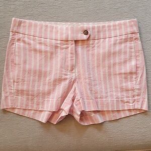 J.CREW pink and white striped shorts.  Cotton linen blend in size 4.